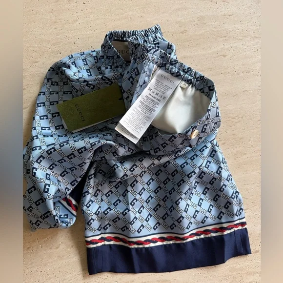 NWT GUCCI GG-PRINTSILKBLUE SHORTS Designer Sz 46 - US Sz S
